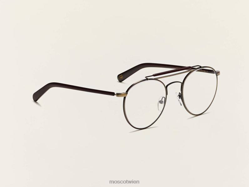 Moscot Antikgold/mattes Dunkelbraun Laser Brille 046HT277