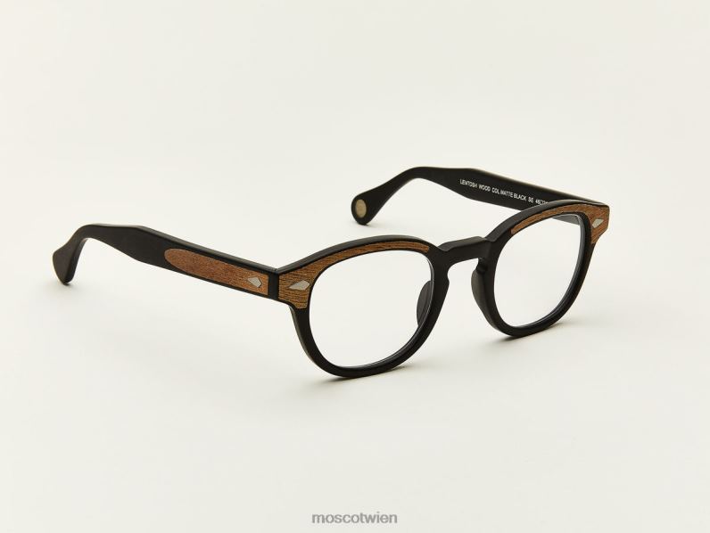 Moscot mattschwarz/Holz Lemtosch Brille 046HT25