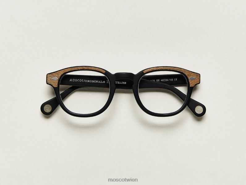 Moscot mattschwarz/Holz Lemtosch Brille 046HT25