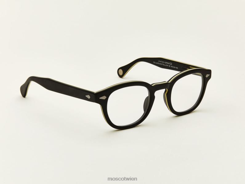 Moscot mattschwarz/gelb Lemtosch Brille 046HT26