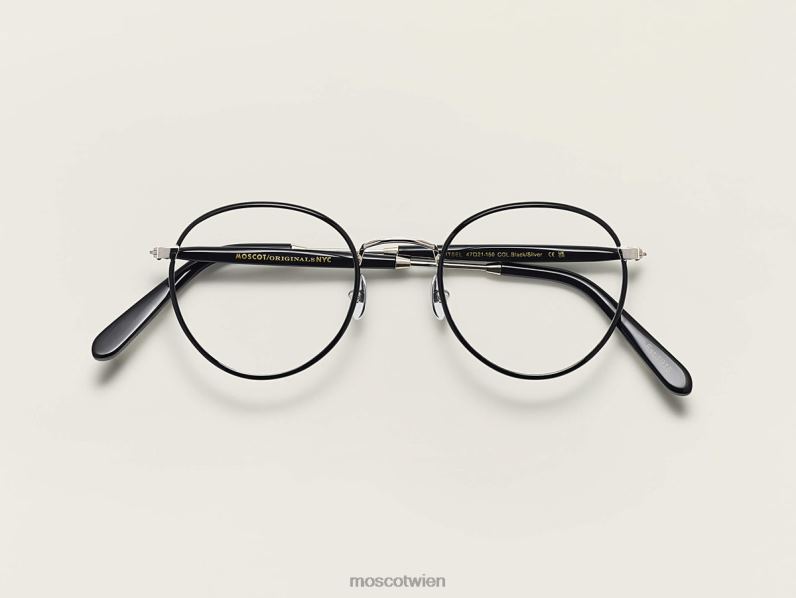 Moscot schwarzes Silber Pitsel Brille 046HT311
