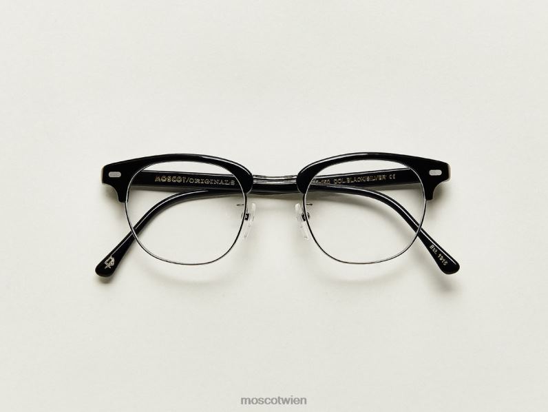 Moscot schwarzes Silber Yukel Brille 046HT186