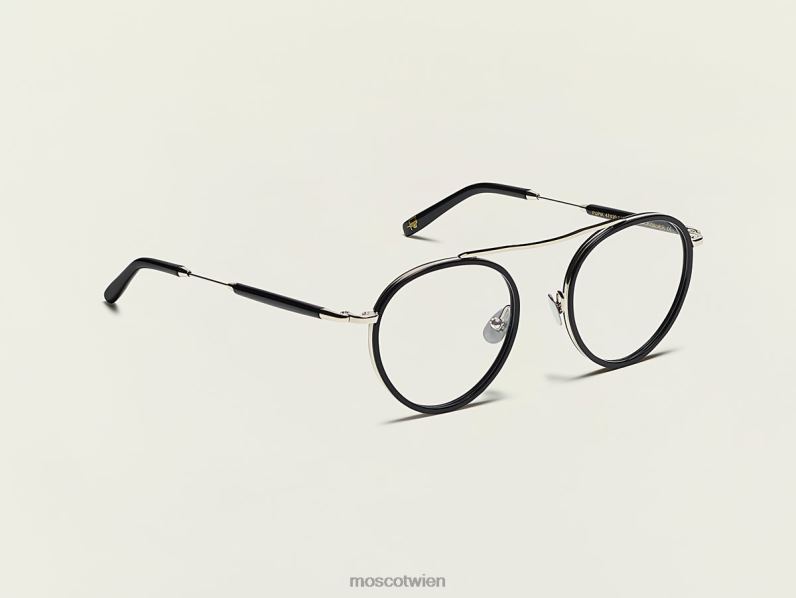 Moscot schwarzes Silber pupik Brille 046HT247