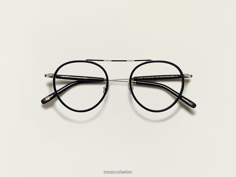 Moscot schwarzes Silber pupik Brille 046HT247