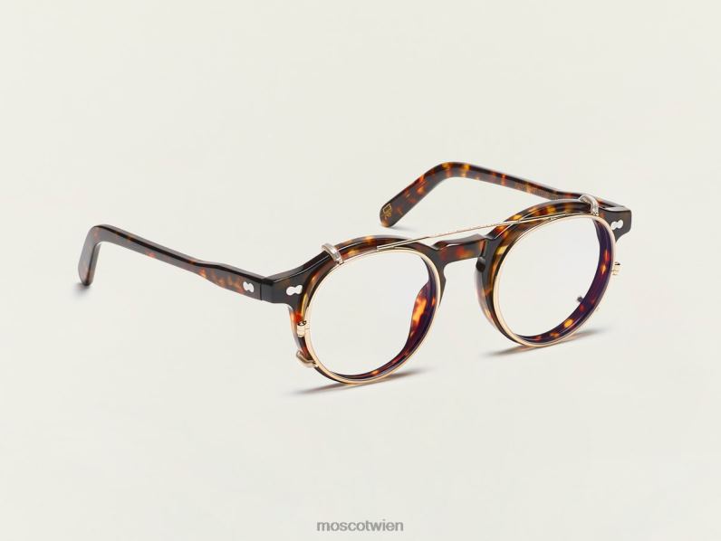 Moscot Gold Clipzen mit Blaulichtfilter Gläser 046HT904