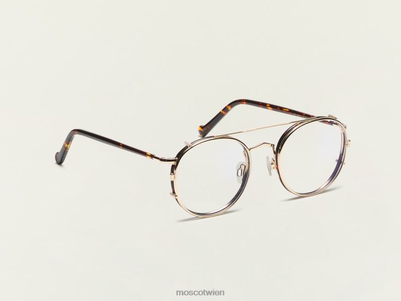 Moscot Gold Zev-Clip mit Blaulichtfilter Gläser 046HT908