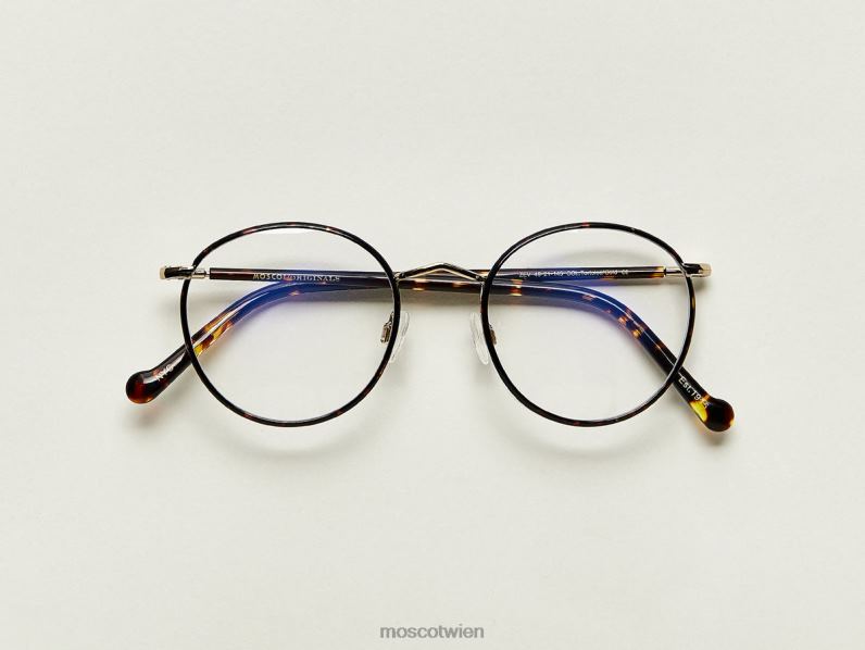 Moscot Schildkröte/Gold Zev mit Blaulichtfilter Gläser 046HT899