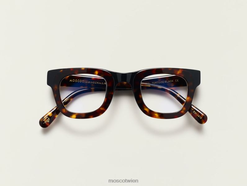 Moscot Schildkröte/Schwarz Fritz mit Blaulichtfilter Gläser 046HT884