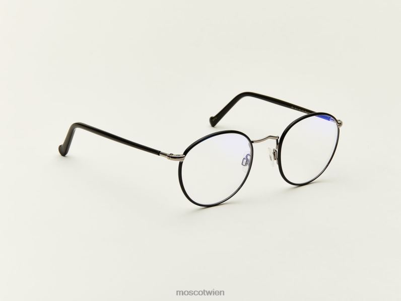 Moscot Schwarz Zev mit Blaulichtfilter Gläser 046HT900