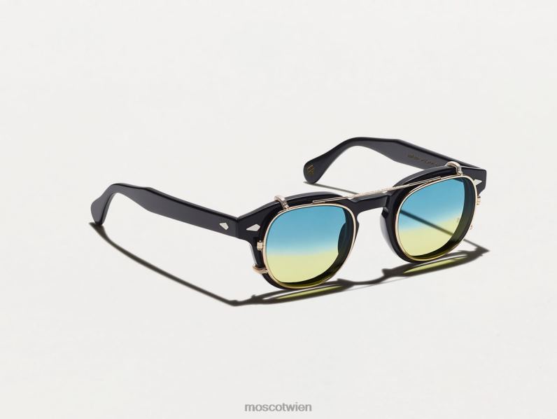 Moscot Aqua-Sonnenaufgang Cliptosh Gold mit maßgeschneiderten Farbtönen Gläser 046HT740