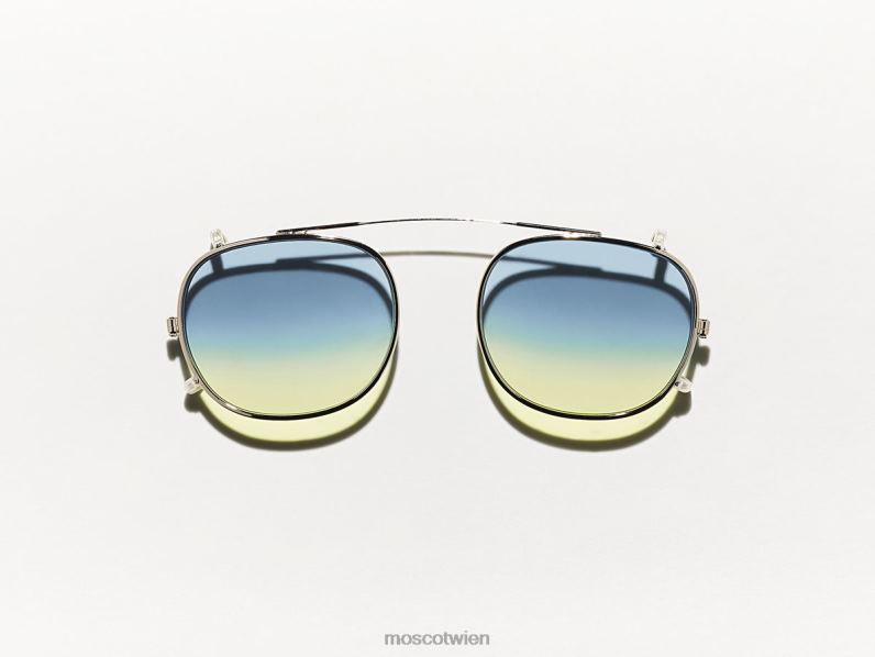 Moscot Aqua-Sonnenaufgang Cliptosh Gold mit maßgeschneiderten Farbtönen Gläser 046HT740