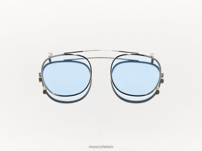 Moscot Bel Air Blau Cliptosh Gold mit maßgeschneiderten Farbtönen Gläser 046HT734