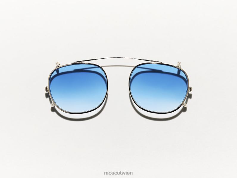 Moscot Broadway-Blau verblasst Cliptosh Gold mit maßgeschneiderten Farbtönen Gläser 046HT738