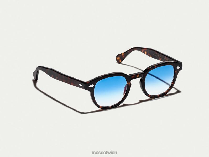 Moscot Broadway-Blau verblasst Lemtosh-Schildkröte mit maßgeschneiderten Farbtönen Gläser 046HT691