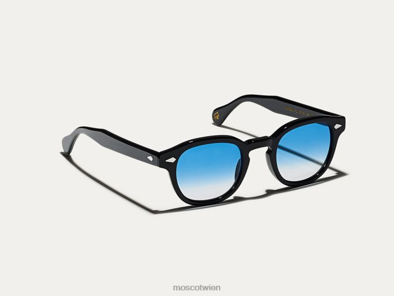 Moscot Broadway-Blau verblasst Lemtosh-Schwarz mit maßgeschneiderten Farbtönen Gläser 046HT659