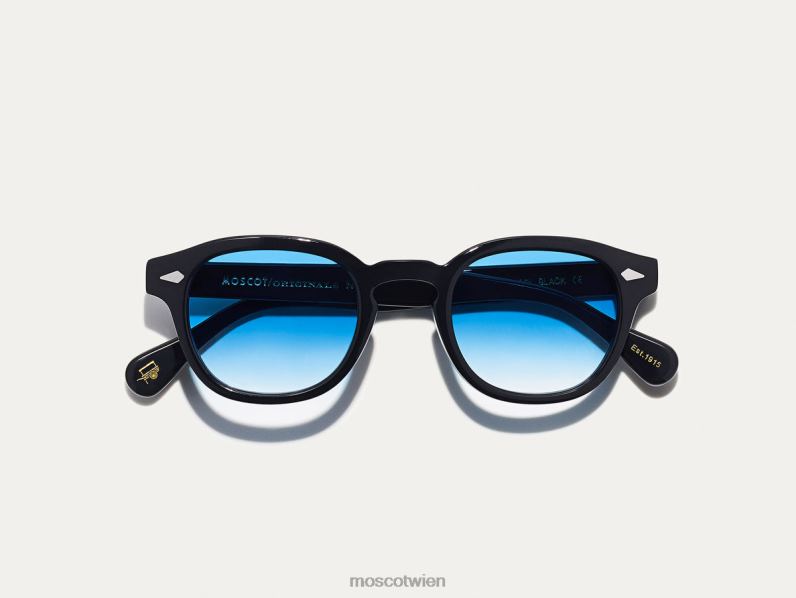 Moscot Broadway-Blau verblasst Lemtosh-Schwarz mit maßgeschneiderten Farbtönen Gläser 046HT659