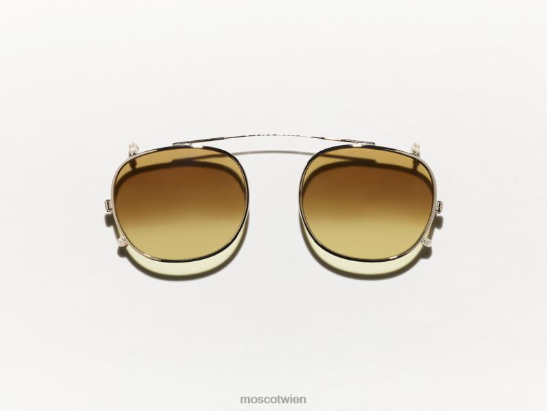 Moscot Kastanien verblassen Cliptosh Gold mit maßgeschneiderten Farbtönen Gläser 046HT746