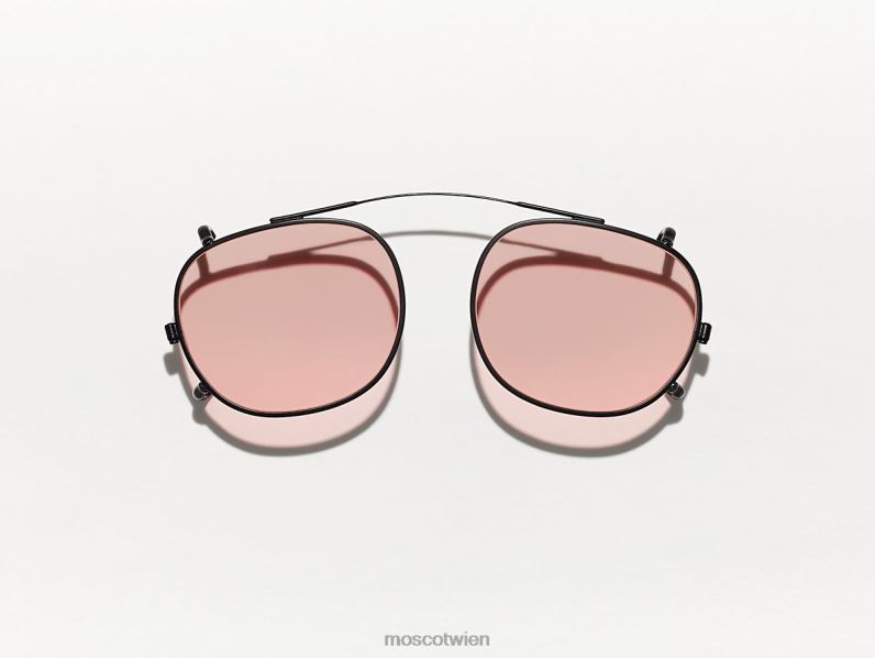 Moscot New Yorker Rose Cliptosh mattschwarz mit New-York-Rose-Tönung Gläser 046HT754