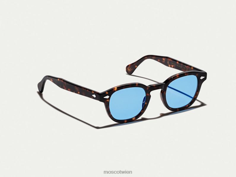Moscot Promi-Blau Lemtosh-Schildkröte mit maßgeschneiderten Farbtönen Gläser 046HT694