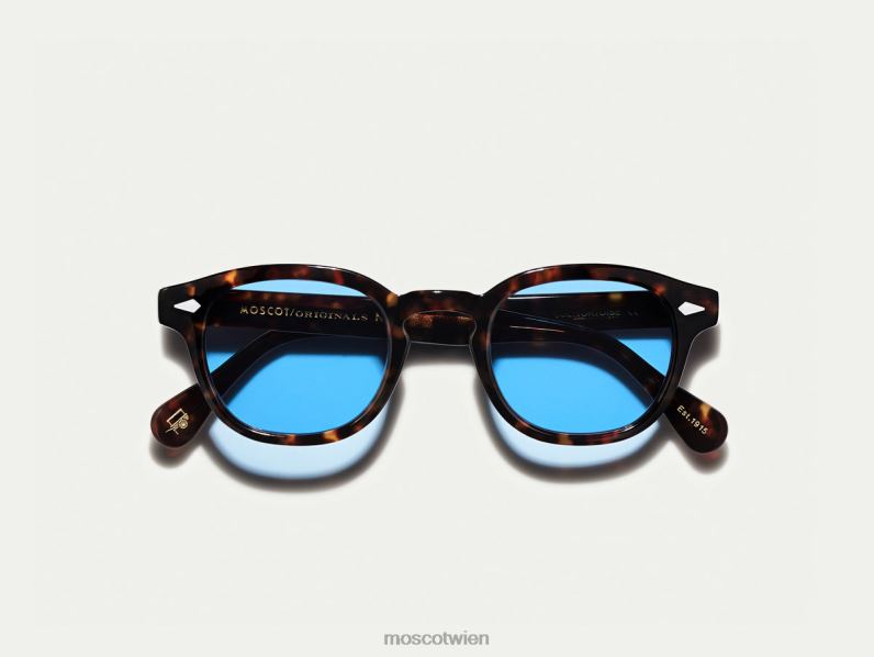 Moscot Promi-Blau Lemtosh-Schildkröte mit maßgeschneiderten Farbtönen Gläser 046HT694