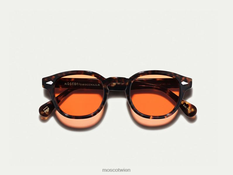 Moscot Woodstock-Orange Lemtosh-Schildkröte mit maßgeschneiderten Farbtönen Gläser 046HT697