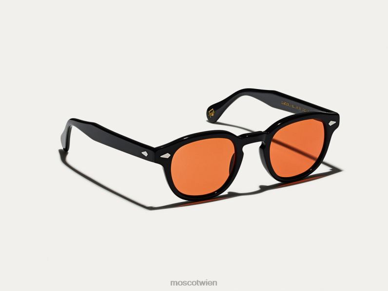 Moscot Woodstock-Orange Lemtosh-Schwarz mit maßgeschneiderten Farbtönen Gläser 046HT662