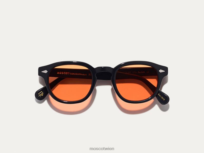 Moscot Woodstock-Orange Lemtosh-Schwarz mit maßgeschneiderten Farbtönen Gläser 046HT662