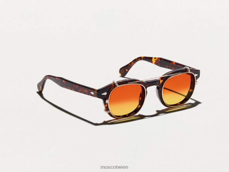 Moscot Zuckermais Cliptosh Gold mit maßgeschneiderten Farbtönen Gläser 046HT745