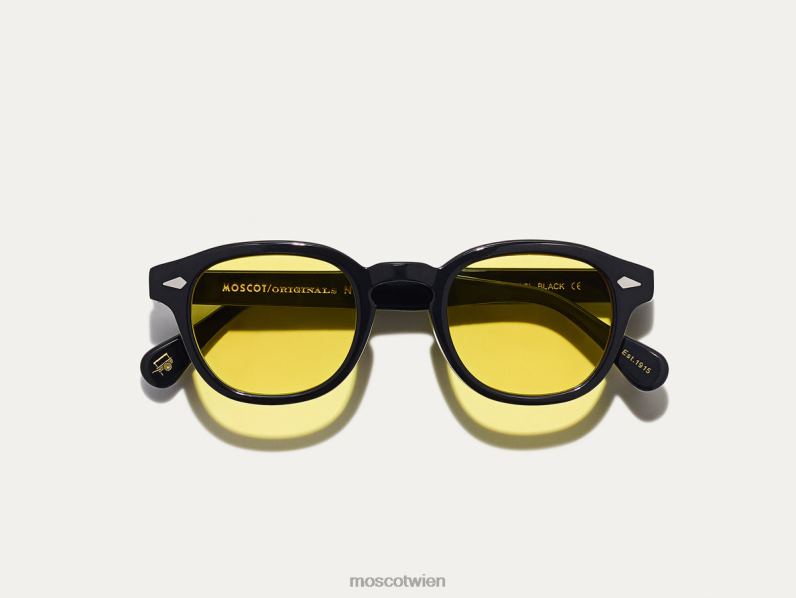 Moscot sanftes Gelb Lemtosh-Schwarz mit maßgeschneiderten Farbtönen Gläser 046HT655