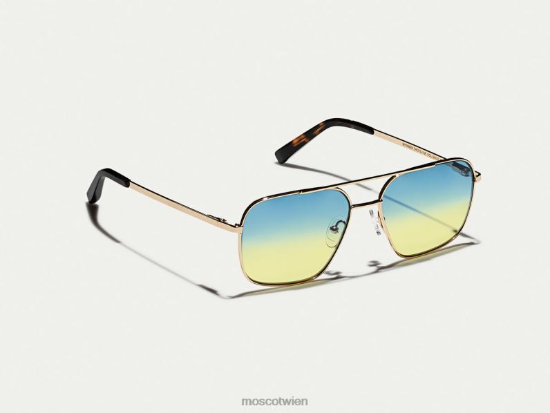 Moscot Aqua-Sonnenaufgang Stärkeres Gold mit maßgeschneiderten Farbtönen Brille 046HT781