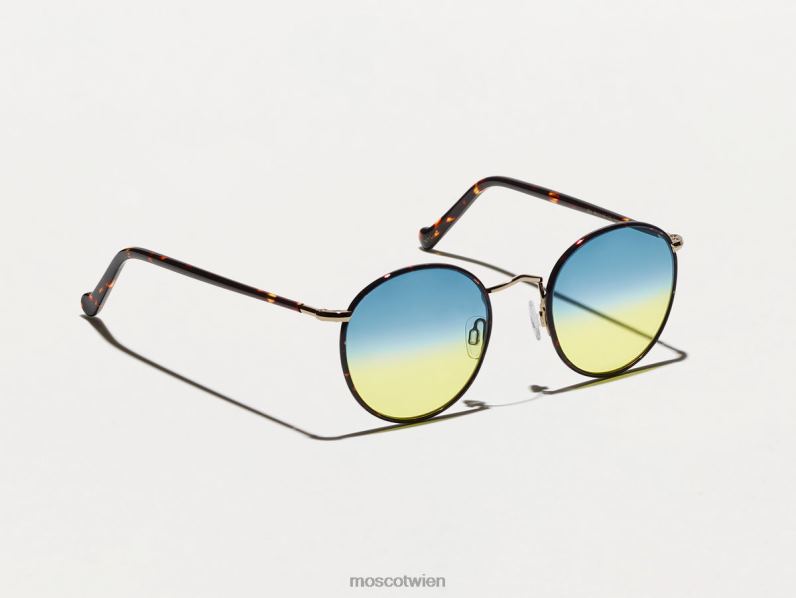 Moscot Aqua-Sonnenaufgang Zev-Schildkröte mit maßgeschneiderten Farbtönen Brille 046HT803