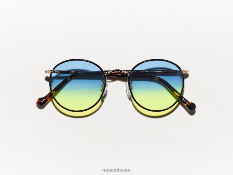 Moscot Aqua-Sonnenaufgang Zev-Schildkröte mit maßgeschneiderten Farbtönen Brille 046HT803