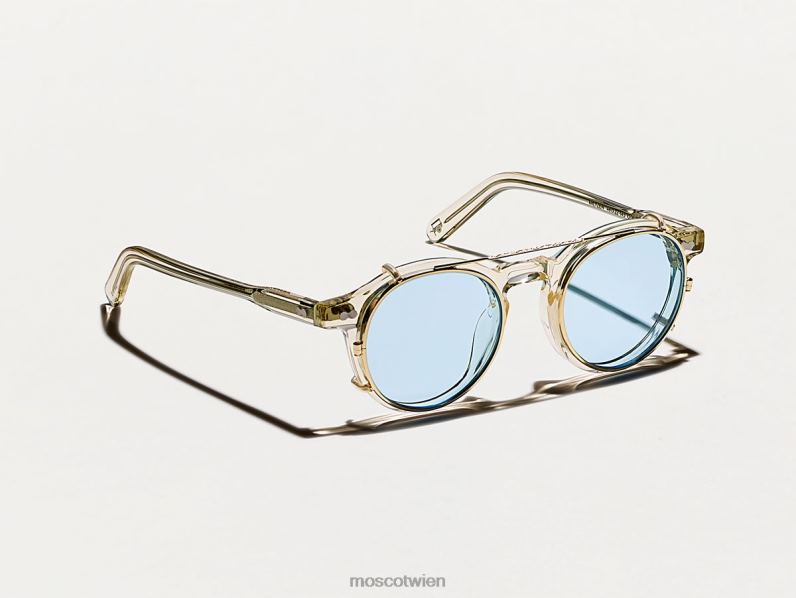 Moscot Bel Air Blau Clipzen Gold mit maßgeschneiderten Farbtönen Brille 046HT805