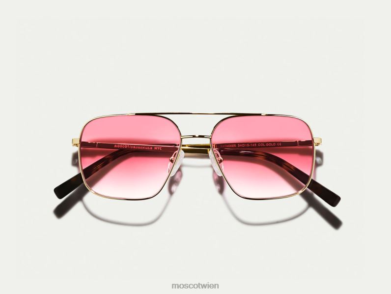 Moscot Big Apple verblassen Stärkeres Gold mit maßgeschneiderten Farbtönen Brille 046HT776