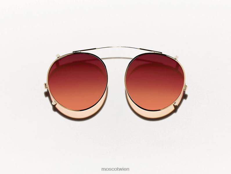 Moscot Cabernet Clipzen Gold mit maßgeschneiderten Farbtönen Brille 046HT818