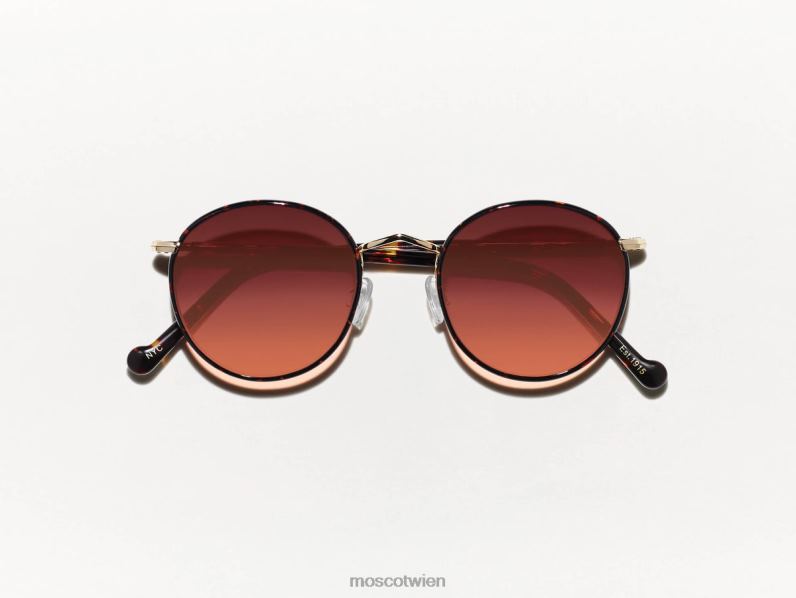 Moscot Cabernet Zev-Schildkröte mit maßgeschneiderten Farbtönen Brille 046HT798