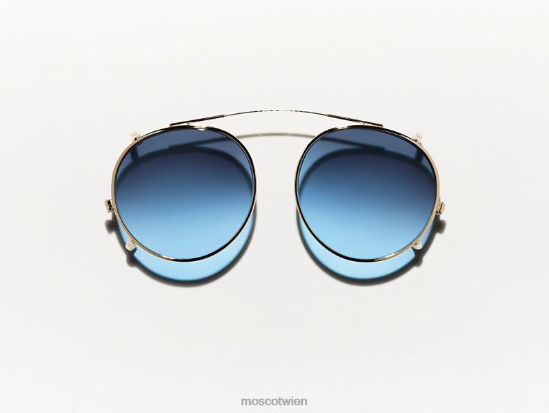 Moscot Denim Blue Clipzen Gold mit maßgeschneiderten Farbtönen Brille 046HT809
