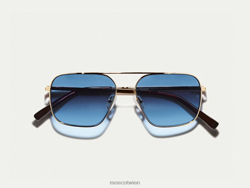 Moscot Denim Blue Stärkeres Gold mit maßgeschneiderten Farbtönen Brille 046HT779