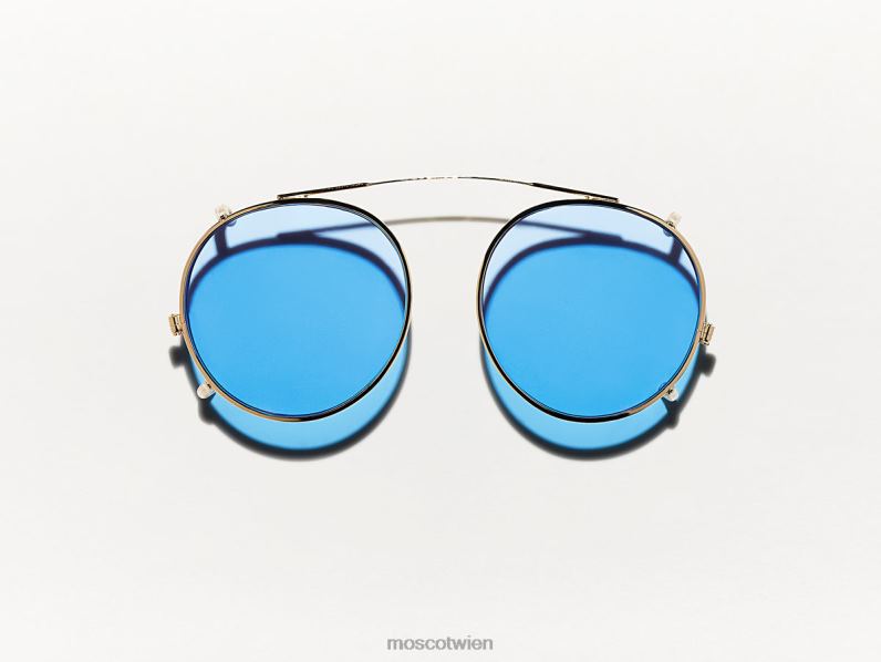 Moscot Promi-Blau Clipzen Gold mit maßgeschneiderten Farbtönen Brille 046HT810