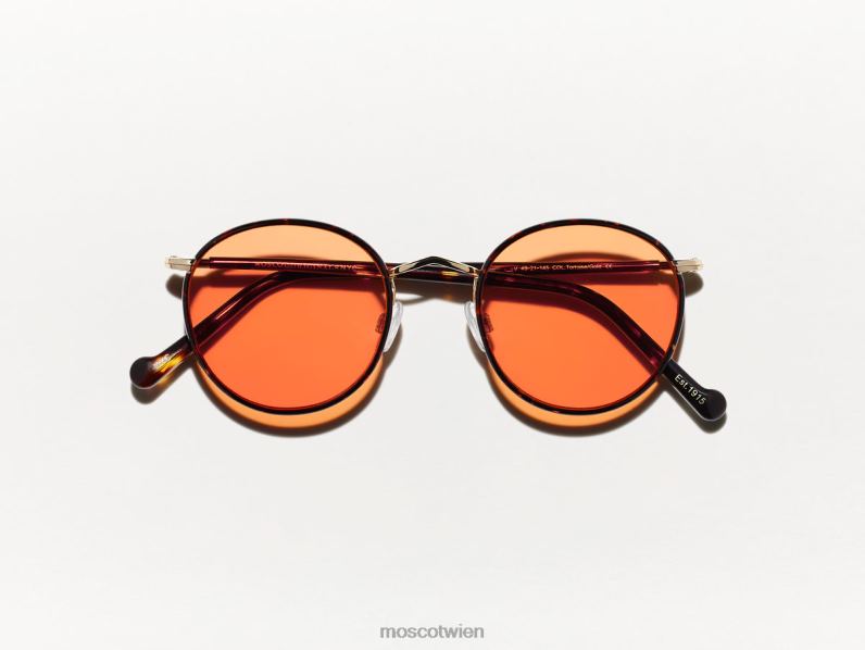 Moscot Woodstock-Orange Zev-Schildkröte mit maßgeschneiderten Farbtönen Brille 046HT790