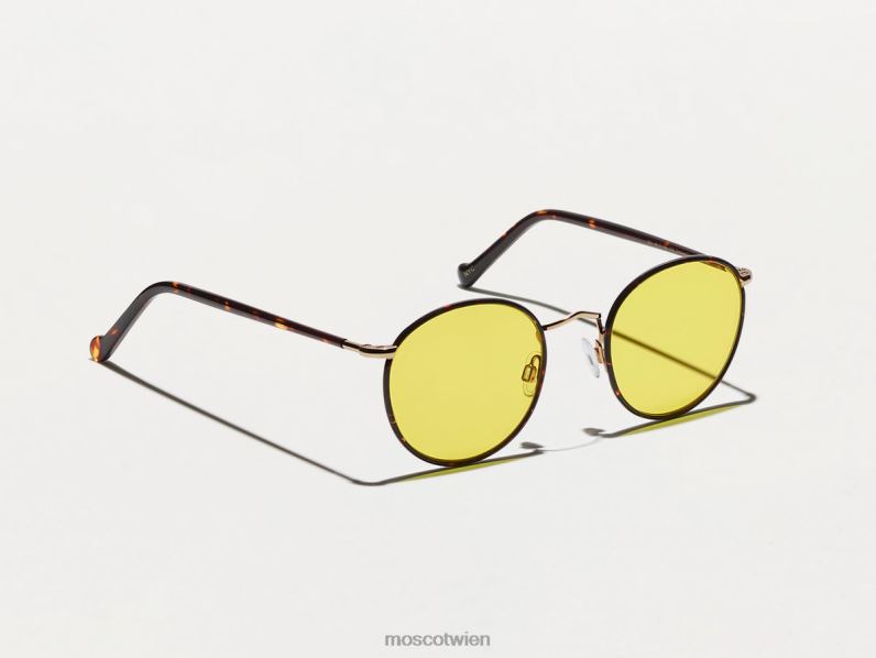 Moscot sanftes Gelb Zev-Schildkröte mit maßgeschneiderten Farbtönen Brille 046HT789