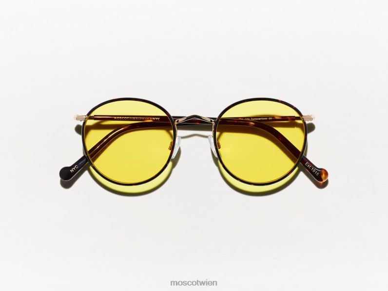 Moscot sanftes Gelb Zev-Schildkröte mit maßgeschneiderten Farbtönen Brille 046HT789