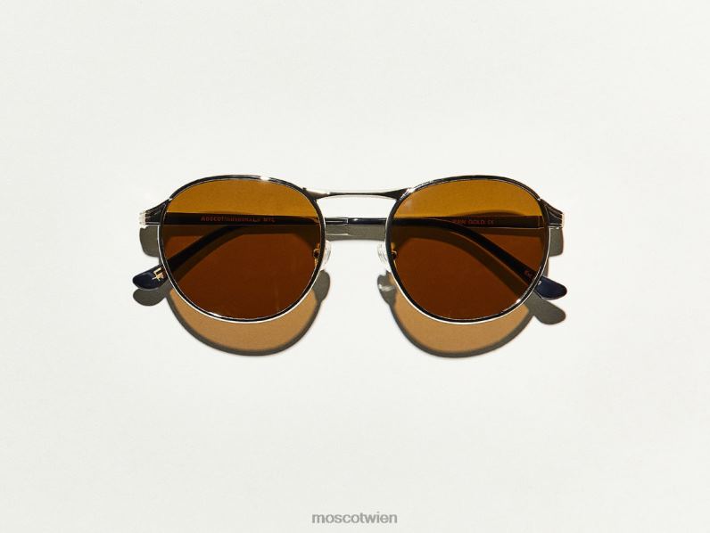 Moscot rohes Gold graue Sonne Sonnenbrille 046HT603