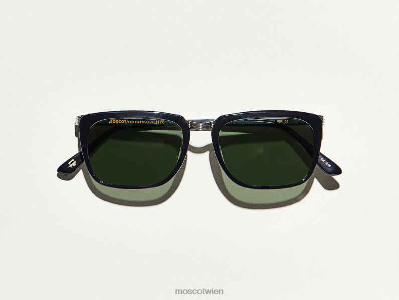 Moscot schwarzes Silber kluge Sonne Sonnenbrille 046HT596