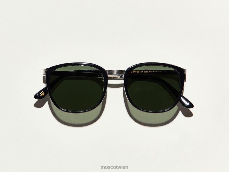 Moscot schwarzes Silber rohe Sonne Sonnenbrille 046HT604
