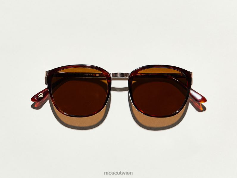 Moscot verbrannte Schildkröte/Gold rohe Sonne Sonnenbrille 046HT605